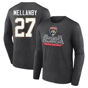 Men's Scott Mellanby Florida Panthers Heather Charcoal 2023 Eastern Conference Champions Long Sleeve T-Shirt