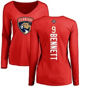 Women's Sam Bennett Florida Panthers Backer Long Sleeve T-Shirt - Red
