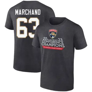 Youth Brad Marchand Florida Panthers Heather Charcoal 2023 Eastern Conference Champions T-Shirt