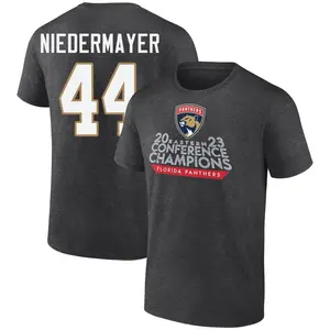Youth Rob Niedermayer Florida Panthers Heather Charcoal 2023 Eastern Conference Champions T-Shirt