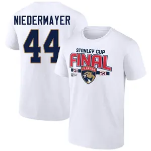 Youth Rob Niedermayer Florida Panthers White 2023 Stanley Cup Final T-Shirt