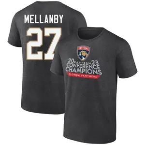 Youth Scott Mellanby Florida Panthers Heather Charcoal 2023 Eastern Conference Champions T-Shirt
